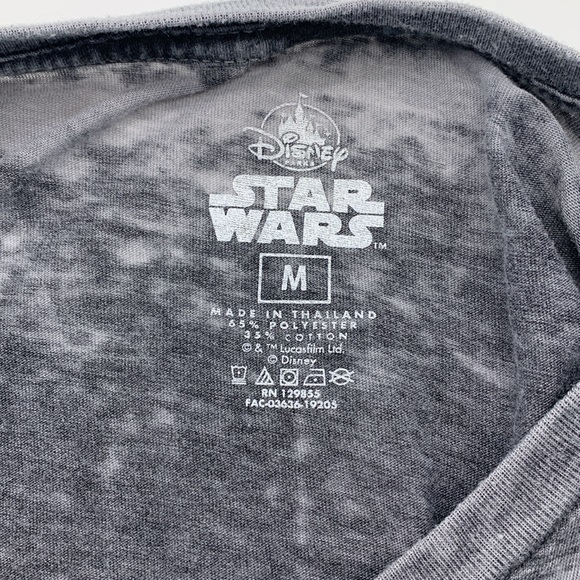 Disney Parks The Mandalorian Helmet Burnout Gray T-Shirt Size Medium - Picture 4 of 6